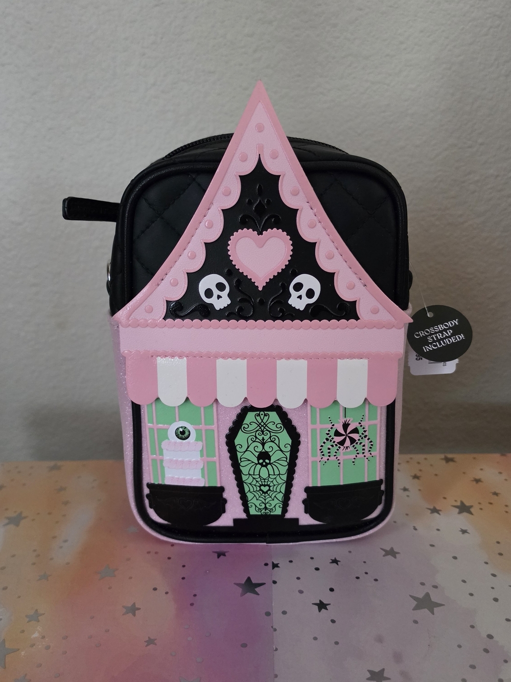 Glow in the dark Haunted house pink Halloween bag- Bath & Body Works